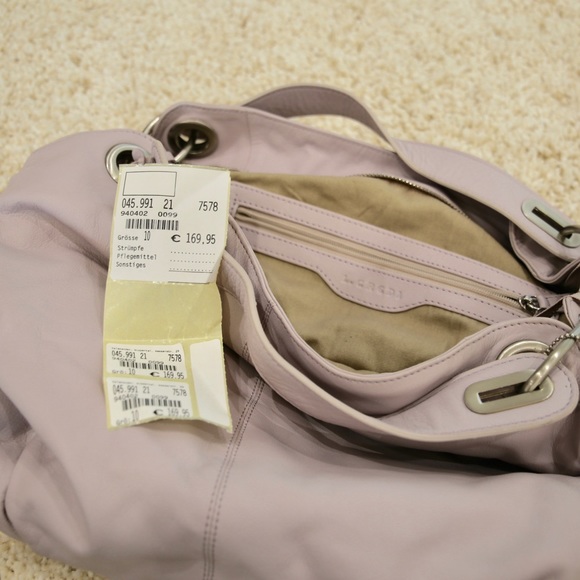 L. Credi Lilac Leather Shoulder Bag - Picture 2 of 5